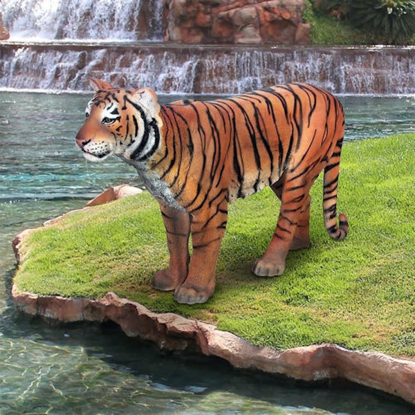 Sumatran Tiger Statue Life Size like Realistic Sculpture Statuary Fiberglass